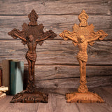 St. Benedict Exorcism Cross wood carved - Bless you and your family - BGCOPPER
