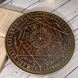 Seven Angels Disc Wood Carving - Amulet to protect against the evil eye, curses and spells - BGCOPPER