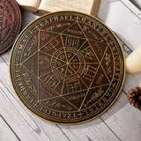 Seven Angels Disc Wood Carving - Amulet to protect against the evil eye, curses and spells - BGCOPPER
