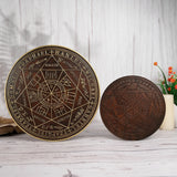 Seven Angels Disc Wood Carving - Amulet to protect against the evil eye, curses and spells - BGCOPPER