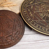 Seven Angels Disc Wood Carving - Amulet to protect against the evil eye, curses and spells - BGCOPPER