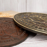 Seven Angels Disc Wood Carving - Amulet to protect against the evil eye, curses and spells - BGCOPPER