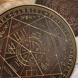 Seven Angels Disc Wood Carving - Amulet to protect against the evil eye, curses and spells - BGCOPPER