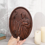 Jesus the Shepherd Wood Carving Wall Decor - Endless Care and Guidance - BGCOPPER