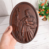Jesus the Shepherd Wood Carving Wall Decor - Endless Care and Guidance - BGCOPPER
