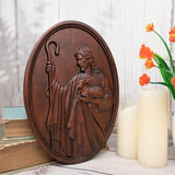 Jesus the Shepherd Wood Carving Wall Decor - Endless Care and Guidance - BGCOPPER