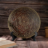Seven Angels Disc Wood Carving - Amulet to protect against the evil eye, curses and spells - BGCOPPER