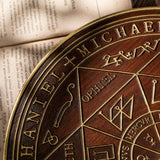 Seven Angels Disc Wood Carving - Amulet to protect against the evil eye, curses and spells - BGCOPPER