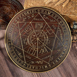 Seven Angels Disc Wood Carving - Amulet to protect against the evil eye, curses and spells - BGCOPPER