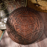 Seven Angels Disc Wood Carving - Amulet to protect against the evil eye, curses and spells - BGCOPPER