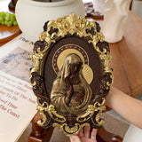 Mother Mary with Baby Jesus Wood Carving Decor - BGCOPPER