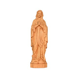 Round carving of Our Lady of Lourdes in beech wood: Sacred beauty, handcrafted technique - BGCOPPER