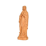 Round carving of Our Lady of Lourdes in beech wood: Sacred beauty, handcrafted technique - BGCOPPER