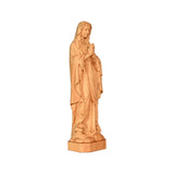 Round carving of Our Lady of Lourdes in beech wood: Sacred beauty, handcrafted technique - BGCOPPER