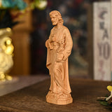 Joseph Beechwood Round Carved Tabletop Ornament - BGCOPPER