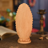 Guadalupe Beech Wood Round Sculpture Desktop Ornament: A Perfect Fusion of Faith and Art - BGCOPPER