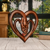 12-inch heart-shaped wood carving: carving time in the name of love - BGCOPPER