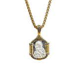 Handmade S925K Silver Madonna Holding Child Necklace - BGCOPPER