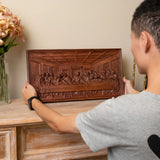 Bgcopper Last Supper Religious Carving Icons Gifts Wood Carving Religious Wood Wall Art - BGCOPPER