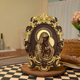 Mother Mary with Baby Jesus Wood Carving Decor - BGCOPPER