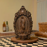 Religious gift with rich details of the wooden statue of Our Lady of Guadalupe - BGCOPPER