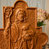God's Shepherd religious gift Wooden carved chrirstian wall art - BGCOPPER