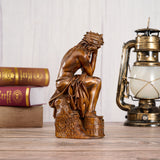 Boxwood "Crown of Thorns" Jesus Meditation Sculpture - Hand-carved Spiritual Art | A Concrete Reminder of His Divine Burden