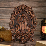 Madonna and Child Wooden Carving -- Gilt Carving Craftsmanship, Carrying the Light of Faith - BGCOPPER