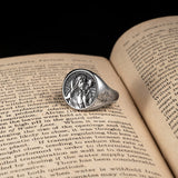 Titanium Steel Jesus Shepherd Ring - Jesus with Lamb - BGCOPPER