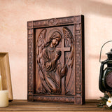 Hand-Carved Beech Wood Angel of Prayer: A Whisper of Heavenly Peace