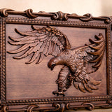 Hand-Carved Beech Wood Eagle Art: For the Bold & Spirited - size and finish detail
