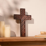 American Flag Cross - Carved in Natural Wood - BGCOPPER