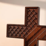 American Flag Cross - Carved in Natural Wood - BGCOPPER