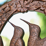 Bgcopper Natural Beauty Hummingbird Hollow Wood Carving Wall decor - BGCOPPER