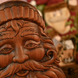 Best Christmas Gift Santa Claus Wall Decoration Wood Sculpture - BGCOPPER