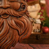 Best Christmas Gift Santa Claus Wall Decoration Wood Sculpture - BGCOPPER