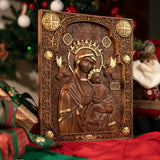 Our Lady of Perpetual Help Wood Carving Wall Decor Gift - BGCOPPER