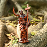 Jesus Resurrection Cross Round Sculpture Tabletop Decoration - BGCOPPER