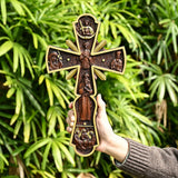 Orthodox Cross Wooden Carving Wall Wall Decoration - BGCOPPER