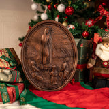 Our Lady of Fatima Wood Carving Decoration - Virgin Wall Pendant - BGCOPPER