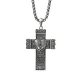 S925K Silver "Faith, Hope, Love" Cross Necklace with Bible Verse - BGCOPPER