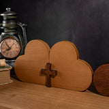 Double Heart Cross Wooden Ornament - Fill the Home with Love - BGCOPPER
