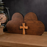 Double Heart Cross Wooden Ornament - Fill the Home with Love - BGCOPPER