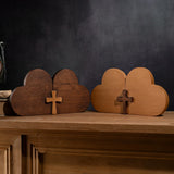 Double Heart Cross Wooden Ornament - Fill the Home with Love - BGCOPPER