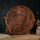 Owl wood carving - Wood Wall Decor - BGCOPPER