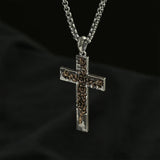 S925K Silver Rose Cross Necklace - BGCOPPER