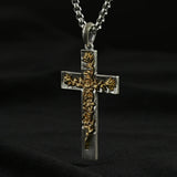 S925K Silver Rose Cross Necklace - BGCOPPER