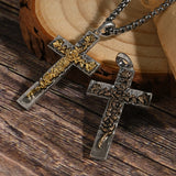 S925K Silver Rose Cross Necklace - BGCOPPER