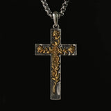 S925K Silver Rose Cross Necklace - BGCOPPER