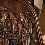 Natural beech nativity scene wood carving plaque - BGCOPPER